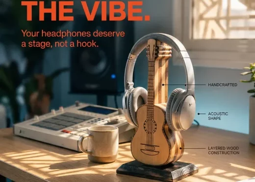 Porte-Casque Bois Nobles Guitare